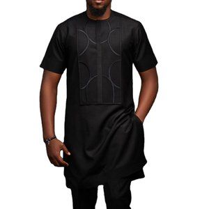 African Men Embroidery Short-Sleeve Shirt (shirt only)